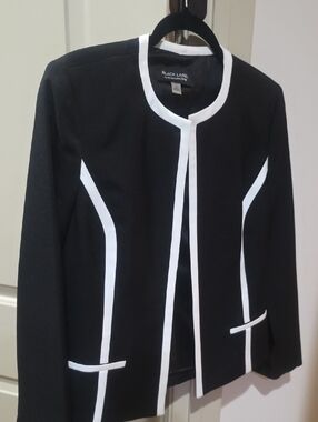 Evan Picone Black Jacket with White Trim